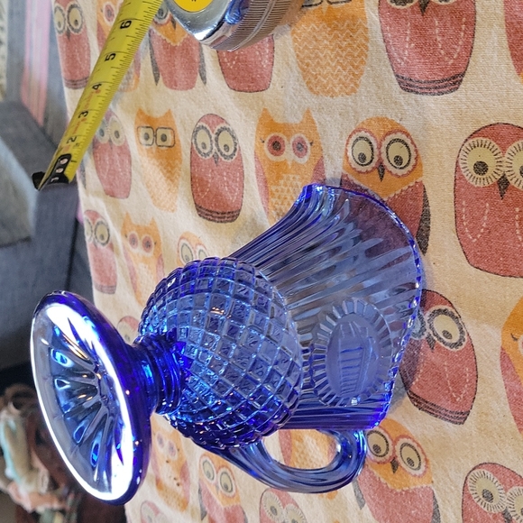 Fostoria Cobalt Pitcher Mt.Vernon gravy boat,euc,vintage - Picture 4 of 6